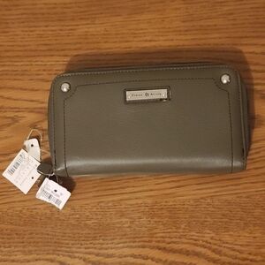 Etienna Aigner Dark Brown Double Zip Wallet